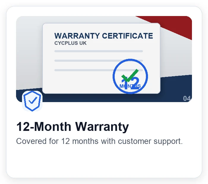 12-Month Warranty - Covered for 12 months with customer support